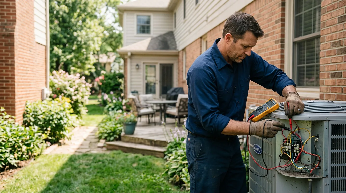 HVAC technician working near Cowley, WY